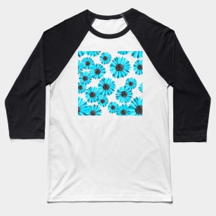 Watercolor Sunflowers Pattern - Light Blue Background Baseball T-Shirt